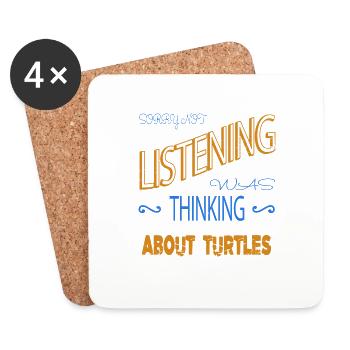 awesome cool animal happy funny sayings - Untersetzer (4er-Set) - Weiß - Vorne