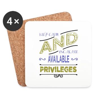 anonymous expect us quote birthday present - Coasters (set of 4) - white - Front