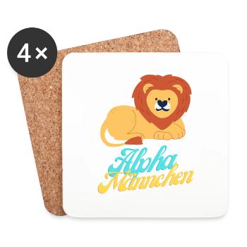 Alphalöwe - Untersetzer (4er-Set) - Weiß - Vorne