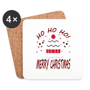 Joyeux Noël Nicholas cool en disant cadeau - Dessous de verre (lot de 4) - blanc - Devant