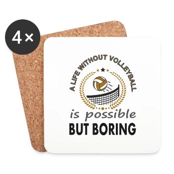 Volleyball games Volleyball players Volleyball players - Coasters (set of 4) - white - Front