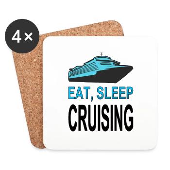 Cruise Ship Vacationer Cruise Gift Idea - Coasters (set of 4) - white - Front