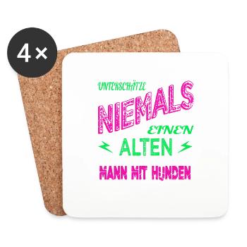 beste mama weihnachten großpapa bluthund - Untersetzer (4er-Set) - Weiß - Vorne