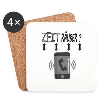 Mit Handy telefonieren Smartphone Telefon Geschenk - Untersetzer (4er-Set) - Weiß - Vorne