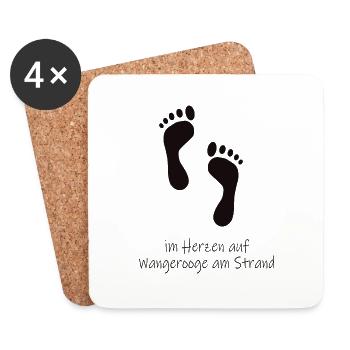 Im Herzen auf Wangerooge - Untersetzer (4er-Set) - Weiß - Vorne