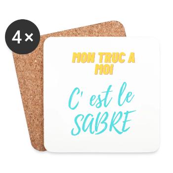 Mon truc à moi c'est le sabre - Dessous de verre (lot de 4) - blanc - Devant