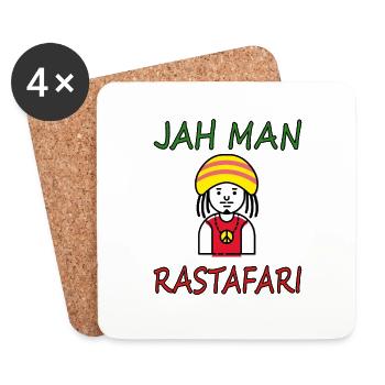 J’adore la musique reggae Rastafari Jah idée cadeau - Dessous de verre (lot de 4) - blanc - Devant