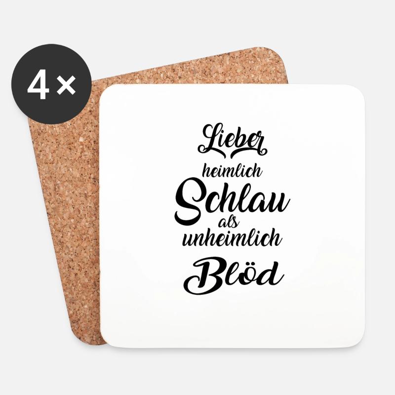 heimlich schlau - Untersetzer (4er-Set) - Weiß