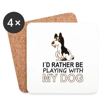 Amoureux des chiens Dictons pour chiens Cadeau de sport pour chiens - Dessous de verre (lot de 4) - blanc - Devant