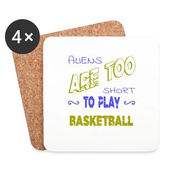 blagues sportives basket-ball papa idée de cadeau d’anniversaire - Dessous de verre (lot de 4) - blanc - Devant