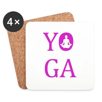 Yoga pink yoga Geschenk - Untersetzer (4er-Set) - Weiß - Vorne