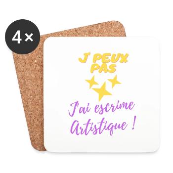 j peux pas j ai escrime artistique - Dessous de verre (lot de 4) - blanc - Devant