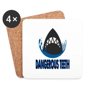 gefährliche Zähne von Hai Fisch Meer Geschenkidee - Untersetzer (4er-Set) - Weiß - Vorne