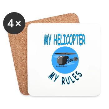 Helicopter flying Helicopter Pilot Gift Idea - Coasters (set of 4) - white - Front