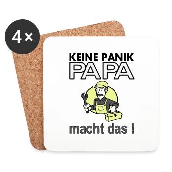 Ich bin Papa und Mechaniker Werkzeug Geschenkidee - Untersetzer (4er-Set) - Weiß - Vorne
