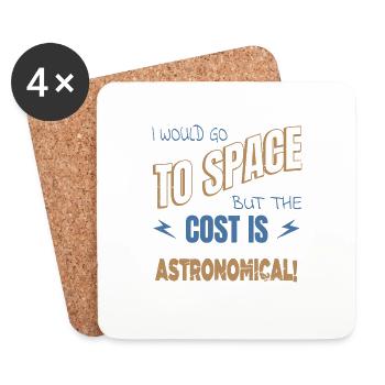 cadeau d’anniversaire vaisseau spatial astrophysique ciel nocturne - Dessous de verre (lot de 4) - blanc - Devant