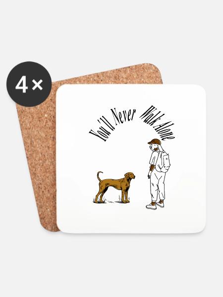Mit Hund spazieren gehen Hunde Sprüche Geschenk - Untersetzer (4er-Set) - Weiß