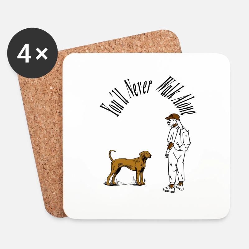 Mit Hund spazieren gehen Hunde Sprüche Geschenk - Untersetzer (4er-Set) - Weiß
