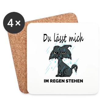 Im Regen stehen lassen cooler Spruch Geschenkidee - Untersetzer (4er-Set) - Weiß - Vorne