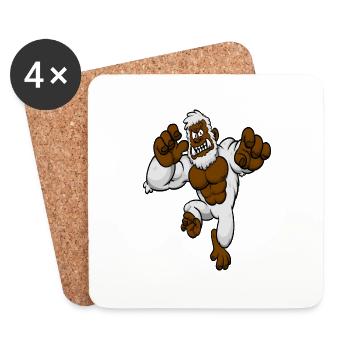 Gorilla Schimpanse Primat Affengesicht Geschenk - Untersetzer (4er-Set) - Weiß - Vorne