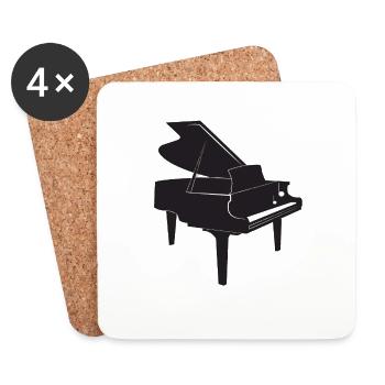 Piano spielen Musikinstrument Musiker Geschenkidee - Untersetzer (4er-Set) - Weiß - Vorne