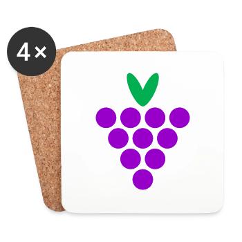Wein - Untersetzer (4er-Set) - Weiß - Vorne