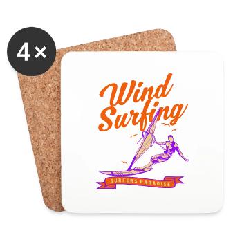 Windsurfing-Surfer-Sommer-Wassersport - Untersetzer (4er-Set) - Weiß - Vorne