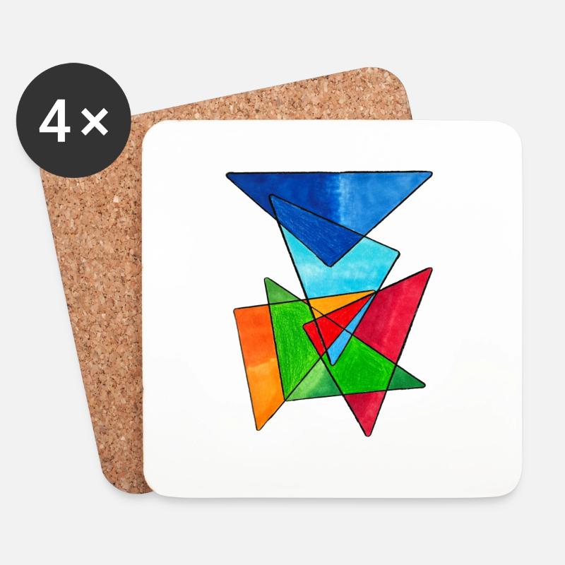 Coloured Triangles - Untersetzer (4er-Set) - Weiß