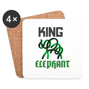 King Elephant Elephant Wildlife Animals Gift - Coasters (set of 4) - white - Front