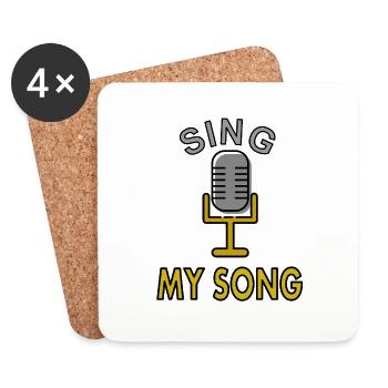 Sänger sing mein Lied Sängerin Musik Geschenkidee - Untersetzer (4er-Set) - Weiß - Vorne