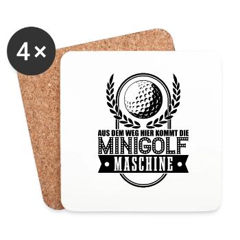 Minigolf Maschine Sport Mannschaft Verein - Untersetzer (4er-Set) - Weiß - Vorne