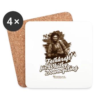 Whisky Spruch Fachkraft für Whisky Downcycling - Untersetzer (4er-Set) - Weiß - Vorne