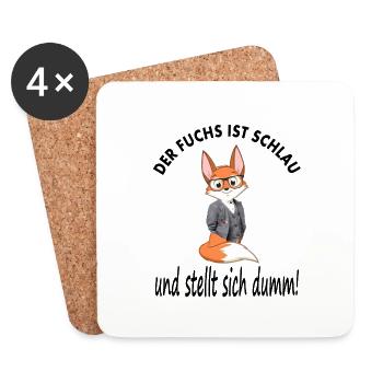 Fuchs ist schlau schlauer Fuchs Geschenkidee gift - Untersetzer (4er-Set) - Weiß - Vorne