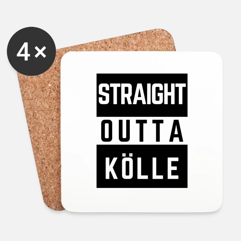 straight outta kölle - Untersetzer (4er-Set) - Weiß