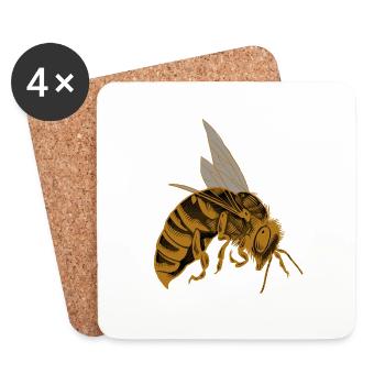 Wasp Bee Bumblebee Honey Bee Insect Gift Idea - Coasters (set of 4) - white - Front