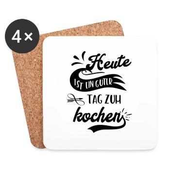 Heute ist ein guter Tag zum kochen! - Untersetzer (4er-Set) - Weiß - Vorne