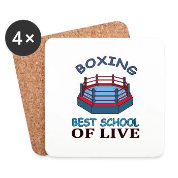 Boxer Boxkampf Boxkämpfer Kampfsport Geschenkidee - Untersetzer (4er-Set) - Weiß - Vorne