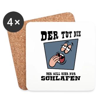 schlafmangel "der tut nix" napping schlafshirt - Untersetzer (4er-Set) - Weiß - Vorne