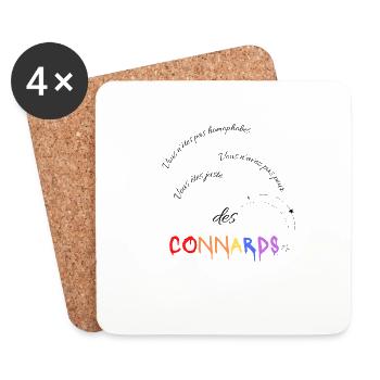 Vous n'avez pas peur vous êtes juste des "connards - Dessous de verre (lot de 4) - blanc - Devant