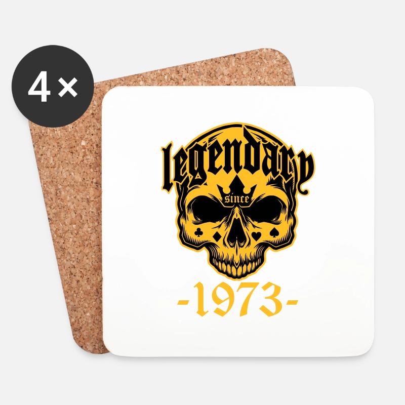 Farben änderbar | Legendär seit 1973 - Untersetzer (4er-Set) - Weiß