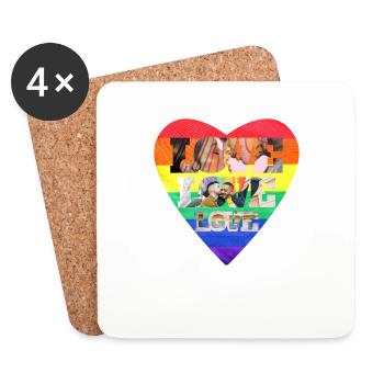 Love Love Love LGBTQ+ - Coasters (set of 4) - white - Front