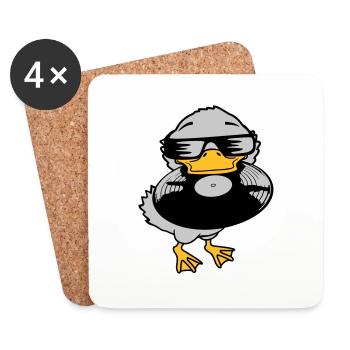 Record Party Ducklings Vinyle - Dessous de verre (lot de 4) - blanc - Devant