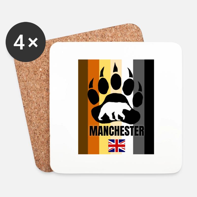 Manchester Schwul - Untersetzer (4er-Set) - Weiß