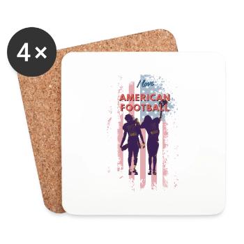 I love American football - Coasters (set of 4) - white - Front