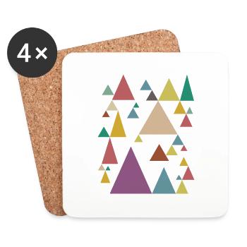 Colorful Pyramids - Untersetzer (4er-Set) - Weiß - Vorne