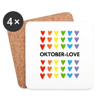 Oktober-Pride - Untersetzer (4er-Set) - Weiß - Vorne