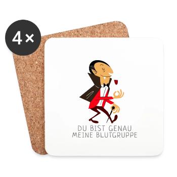 Meine Blutgruppe - Untersetzer (4er-Set) - Weiß - Vorne