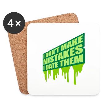 Date Mistakes Zitat Logo - Untersetzer (4er-Set) - Weiß - Vorne