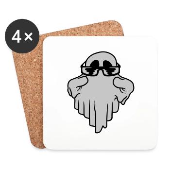 Sunglasses Ghost Comic Halloween - Coasters (set of 4) - white - Front