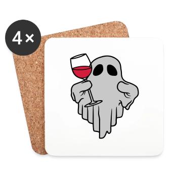 Wine Drinking Spirit Comic - Coasters (set of 4) - white - Front